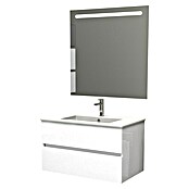 Conjunto de mueble de baño Italo (Ancho total del mueble de baño: 80 cm, Blanco, Brillante) | BAUHAUS