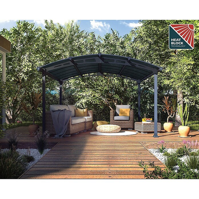 Palram – Canopia Cenador Tucson (An x Pr: 360 x 435 cm, Color del armazón: Antracita, Aluminio) | BAUHAUS