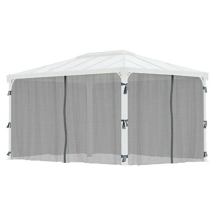Palram – Canopia Cortina mosquitera para cenador Martinique - An x Al: 400 x 220 cm - Gazebo blanco con mosquitera. El gazebo tiene un techo y una mosquitera para protegerse de los insectos. Perfecto para el jardín.