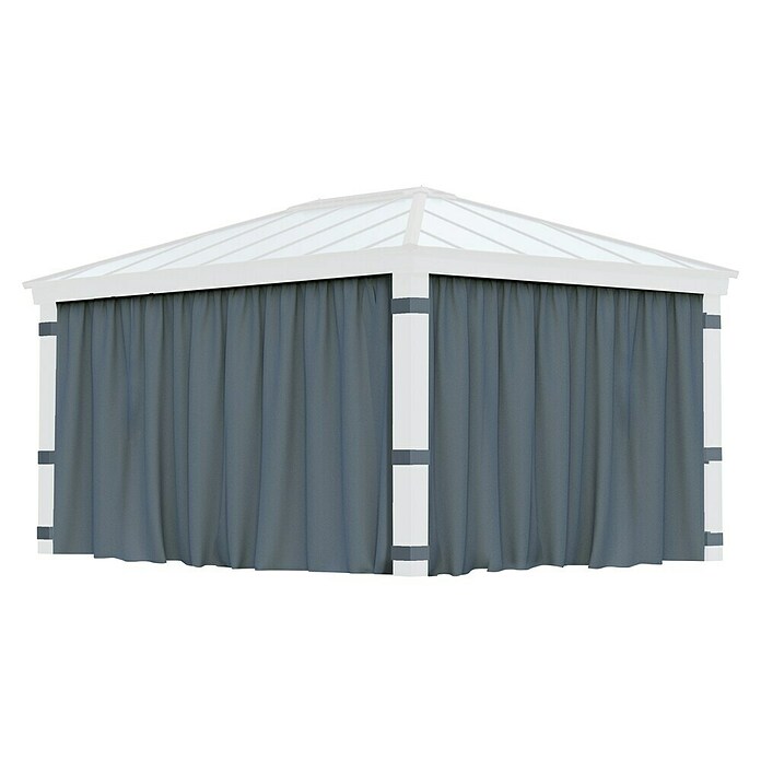 Palram – Canopia Cenador con cortinas Dallas (An x Pr: 360 x 500 cm, Material del armazón: Aluminio, Antracita) | BAUHAUS
