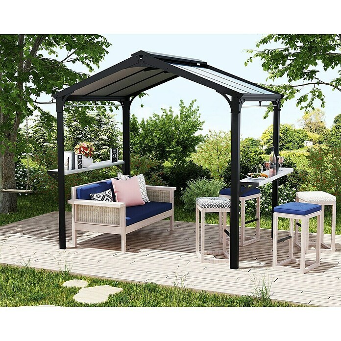 Palram – Canopia Cenador Austin (An x Pr: 240 x 180 cm, Color del armazón: Antracita, Aluminio) | BAUHAUS