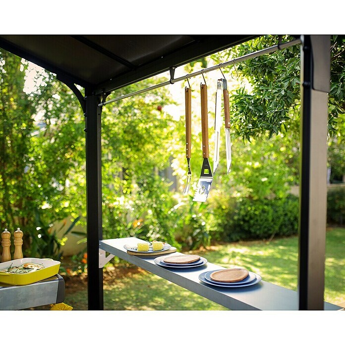 Palram – Canopia Cenador Austin (An x Pr: 240 x 180 cm, Color del armazón: Antracita, Aluminio) | BAUHAUS