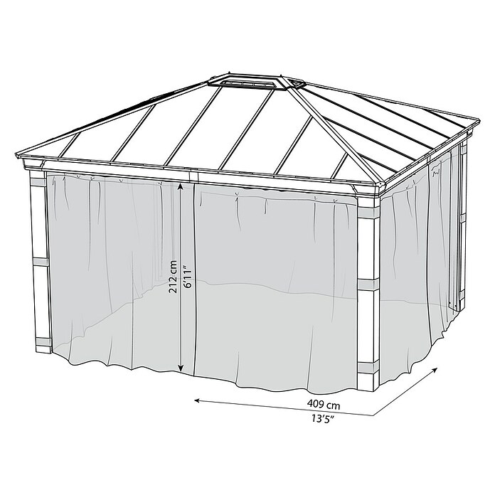 Palram – Canopia Cortina mosquitera para cenador Dallas (An x Al: 430 x 360 cm) | BAUHAUS