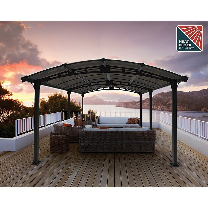 Palram – Canopia Cenador Tucson (An x Pr: 360 x 500 cm, Color del armazón: Antracita, Aluminio) | BAUHAUS