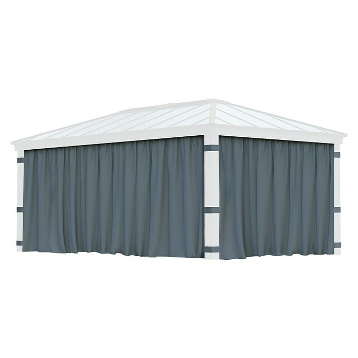 Palram – Canopia Cenador con cortinas Dallas (An x Pr: 360 x 600 cm, Material del armazón: Aluminio, Antracita) | BAUHAUS