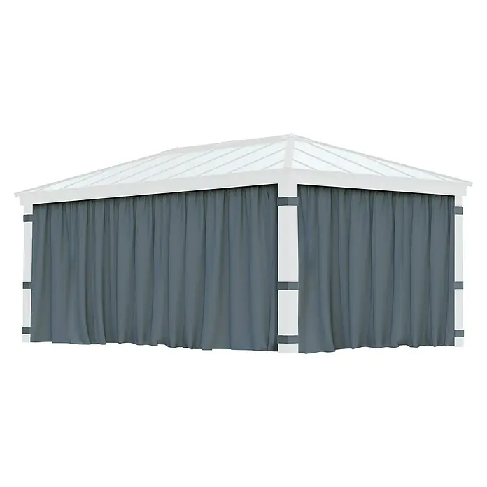 Palram – Canopia Pared lateral de pérgola Dallas - An x Al: 600 x 212 cm, Específico para: Cenador Dallas, Gris - Elegante pabellón con cortinas grises que ofrecen privacidad y sombra. Ideal para momentos de relax al aire libre.