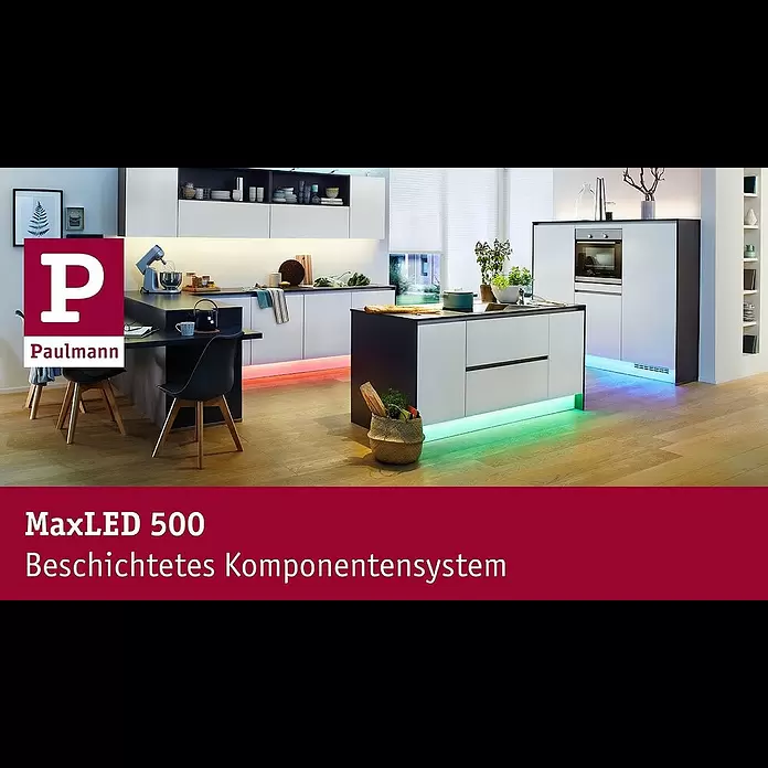 Paulmann MaxLED 500 LED-Band Basisset beschichtet - Länge: 3 m, Lichtfarbe: Warmweiß, 20 W, 1.650 lm, 24 V - 36 V - MaxLED 500 - optimal fr starke Lichtakzente und anspruchsvolle Rume dank abwischbarer Beschichtung