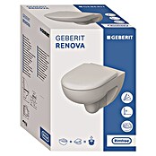 Geberit Renova Wand-WC-Set (Spülrandlos, Ohne Spezialglasur, Spülform: Tief, WC Abgang: Waagerecht, Weiß) | BAUHAUS