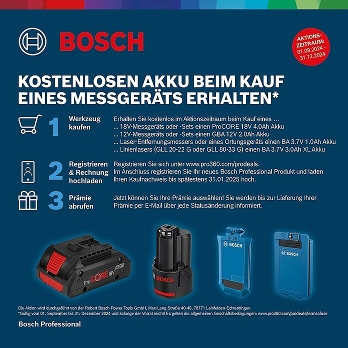 Bosch Professional Linienlaser GLL 3-80C (Max. Arbeitsbereich: 30 m, 6 -tlg.) | BAUHAUS