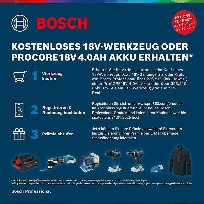 Bosch Professional AMPShare 18V Akku-Kombihammer GBH 18V-40 C (18 V, Ohne Akku, 9 J) | BAUHAUS