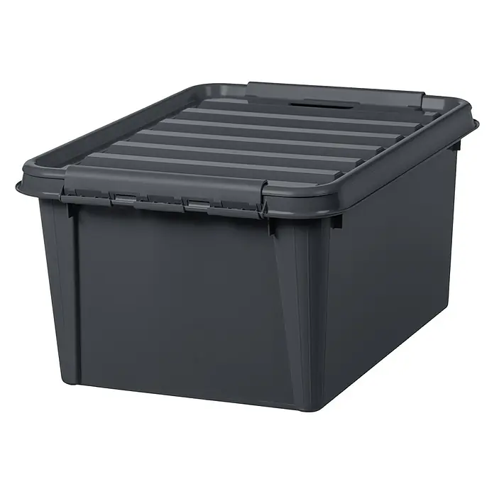 SmartStore Aufbewahrungsbox - L x B x H: 50 x 39 x 26 cm, Kunststoff, Taupe - Graue Aufbewahrungsbox mit Deckel, ideal zur Lagerung verschiedener Gegenstände im Haushalt oder Büro. Praktisch und platzsparend.