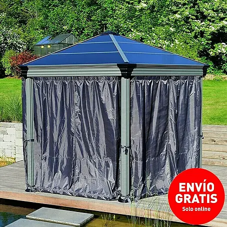 Palram – Canopia  Pérgola estándar con cortinas Mónaco