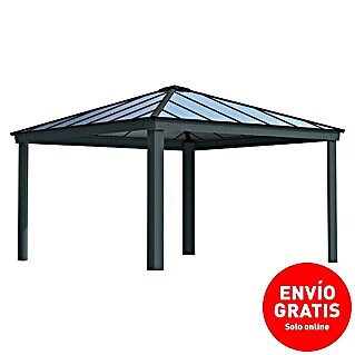Palram – Canopia Cenador Dallas (An x Pr: 422 x 422 cm, Material del armazón: Aluminio, Antracita)