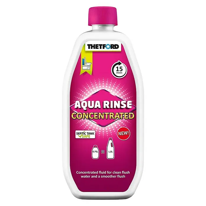 Thetford Spülwasserzusatz Aqua Rinse Konzentrat - 0,78 l - Eine Flasche Thetford Aqua Rinse Konzentrat, eine konzentrierte Spülflüssigkeit für sauberes Spülwasser und eine sanftere Spülung.