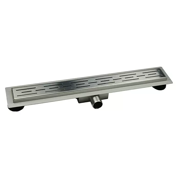 Duschrinne Isel - 70 cm, Edelstahl, Variante 3 - Lineare Duschrinne aus Edelstahl mit horizontalem Lamellenrost.