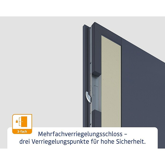 Hörmann EcoStar Haustür ISOPRO Secur IPS 780S (110 x 210 cm, DIN Anschlag: Rechts, Dark Oak) | BAUHAUS