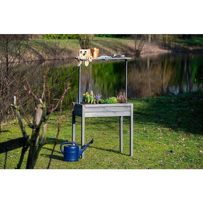 Dobar Hochbeet (80 x 40 x 145 cm, Holz, Anthrazit) | BAUHAUS