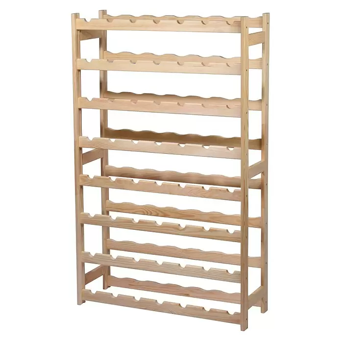 Dobar Weinregal - L x B x H: 72 x 25 x 117,5 cm, Anzahl Flaschen: 56 Stk., Natur - Weinregal aus hellem Naturholz mit mehreren Etagen zur horizontalen Flaschenlagerung.
