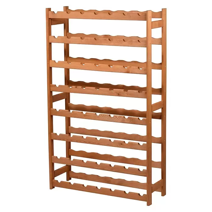Dobar Weinregal - L x B x H: 72 x 25 x 117,5 cm, Anzahl Flaschen: 56 Stk., Braun - Hellesbraunes Weinregal aus Holz mit mehreren Etagen zur Flaschenaufbewahrung.