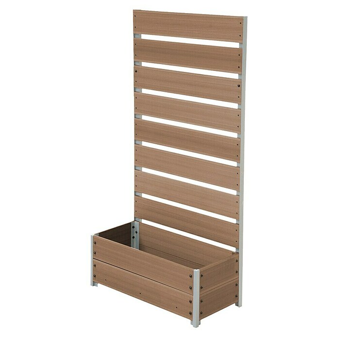 Dobar Pflanzkasten (Außenmaß (L x B x H): 72 x 33 x 137 cm, Verbundwerkstoff, Teak) | BAUHAUS