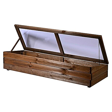 Dobar Frühbeet-Aufsatz Teak (L x B x H: 117 x 40 x 26 cm, Dunkelbraun)