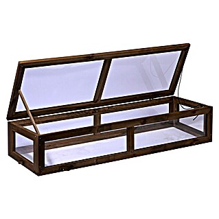 Dobar Frühbeet-Aufsatz Teak (L x B x H: 117 x 40 x 24,5 cm, Dunkelbraun)