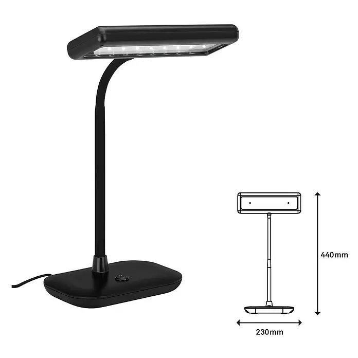 Briloner LED-Tischleuchte Daylight8 W, L x B x H: 23 x 12 x 44 cm, Schwarz, Tageslichtweiß