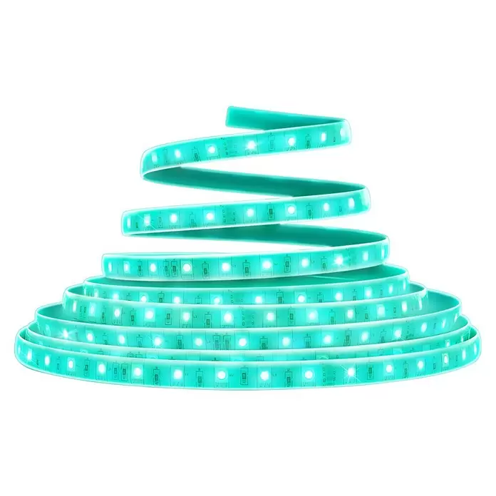 Innr Lighting LED-Band Smart Flex Colour mit Stecker - Länge: 2 m, Lichtfarbe: RGBW, 12 W, 1.000 lm - 2.000 lm, 100 V - 240 V - Spiralförmige hellblaue LED-Lichtleiste mit kühlem weißem Leuchten.