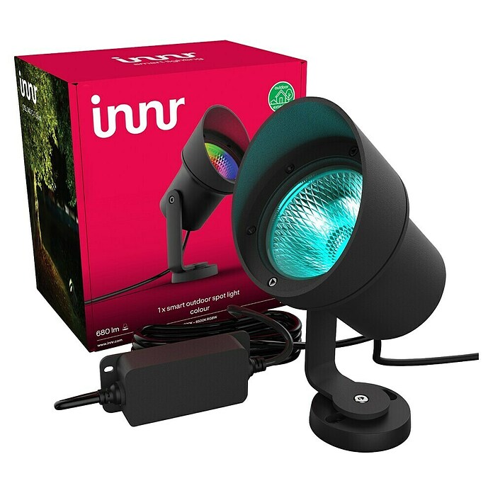 Innr Lighting LED-Gartenspot Basisset Smart Spot XL Colour (24 W, RGBW, IP65, 12,6 cm, 1 Stk.) | BAUHAUS