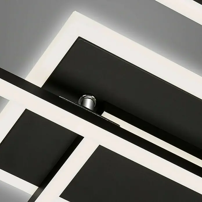 Brilo LED-Wand- & Deckenleuchte Frame S - 34 W, L x B x H: 110 x 24,8 x 7,8 cm, Schwarz, Warmweiß - Modernes Deckendesign mit schwarzen Flächen, weißen Akzenten und einem silbernen Detail. Zeitgemäße Beleuchtungslösung für stilvolle Räume.