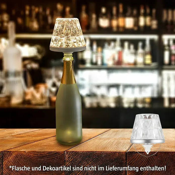REV LED-Flaschenleuchte Lamprusco Cristal