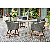 Sunfun Solo Gartentisch rund (Ø x H: 120 x 74 cm, Aluminium, Sintered Stone, Light-Greige) | BAUHAUS