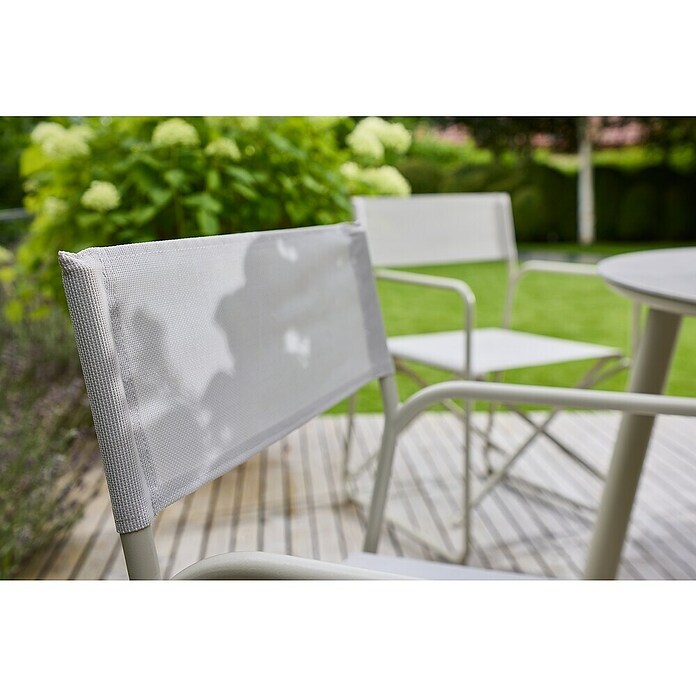 Sunfun Sarah Gartenstuhl (Aluminium, Textil, Klappbar, Light-Greige, B x T x H: 56 x 52,5 x 81 cm) | BAUHAUS