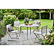 Sunfun Solo Okrogla balkonska miza  (Ø x V: 120 x 74 cm, Aluminij in sintran kamen, Svetlo siva) | 8270 - Tische Metall | ICAA - Sommermöbel Tische | ICA - Sommermöbel | IC - Freizeit im Garten | I - Stadtgarten | BAUHAUS