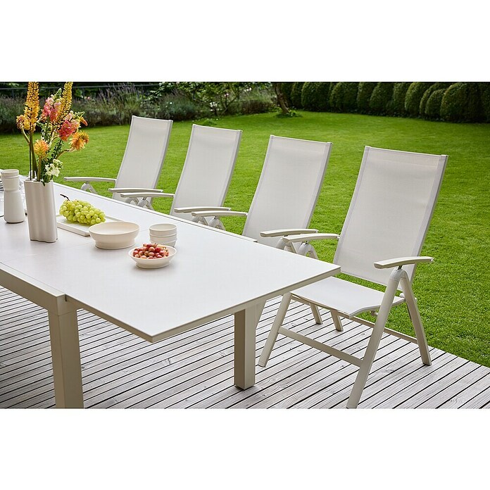 Sunfun Maja Garten-Positionssessel (Aluminium/Textil, Rückenlehne verstellbar, Light-Greige, B x T x H: 61 x 68 x 110 cm) | BAUHAUS
