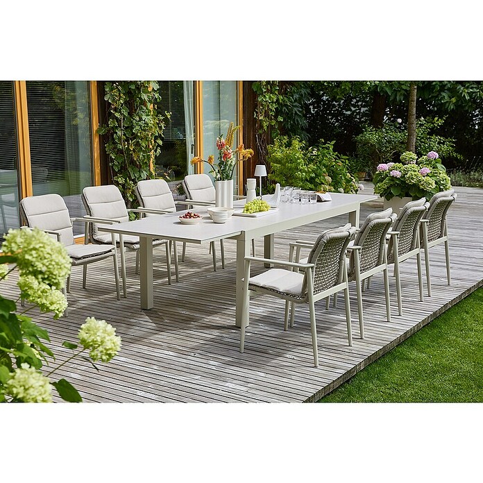 Sunfun Maja Gartentisch Stone (L x B x H: 200 x 100 x 74 cm, Light-Greige, Ausziehbar) | BAUHAUS