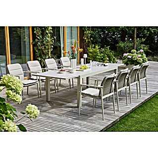 Sunfun Gartenmöbel-Set Maja/Solo (17 -tlg., Light-Greige, Ausziehbar)