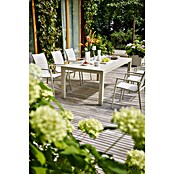 Sunfun Maja Gartentisch Stone (L x B x H: 300 x 100 x 74 cm, Tischplatte aus Stein, Ausziehbar, Light-Greige) | BAUHAUS