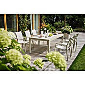 Sunfun Maja Gartentisch Stone (L x B x H: 300 x 100 x 74 cm, Tischplatte aus Stein, Ausziehbar, Light-Greige) | BAUHAUS