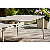 Sunfun Solo Gartentisch (L x B x H: 230 x 100 x 76,5 cm, Aluminium, Sintered Stone, Light-Greige, Ausziehbar) | BAUHAUS