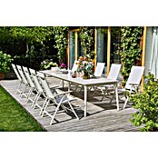Sunfun Gartenmöbel-Set Solo/Maja (12 -tlg., Aluminium/Sintered Stone/Textilen, Light-Greige, Ausziehbar) | BAUHAUS