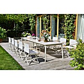 Sunfun Gartenmöbel-Set Solo (12 -tlg., Aluminium/Sintered Stone/Textilen, Light-Greige, Ausziehbar) | BAUHAUS