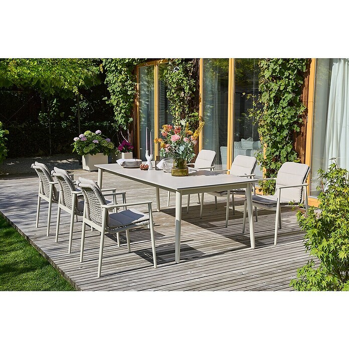 Sunfun Solo Gartensessel Rope (B x T x H: 67 x 63 x 85 cm, Light-Greige, Stapelbar) | BAUHAUS