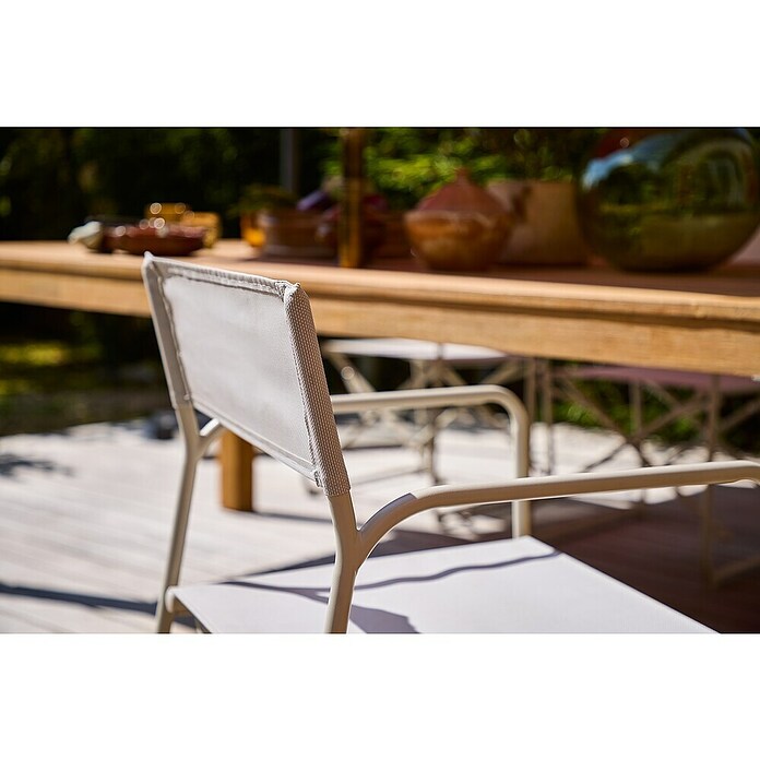 Sunfun Sarah Gartenstuhl (Aluminium, Textil, Klappbar, Light-Greige, B x T x H: 56 x 52,5 x 81 cm) | BAUHAUS