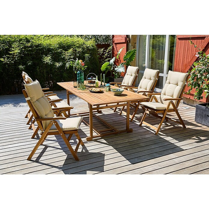 Sunfun Gartenmöbel-Set Diana (7 -tlg., Akazie, Klappbar) | BAUHAUS