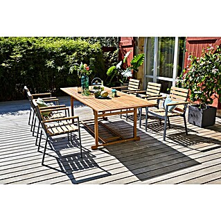 Sunfun Gartenmöbel-Set Diana/Carina (7 -tlg., Anthrazit/Akazie, Ausziehbar)