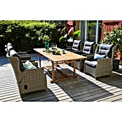 Sunfun Gartenmöbel-Set Diana/Pauline (7 -tlg., Grau/Akazie, Ausziehbar, Tisch (L x B x H): 180-230 x 100 x 75 cm, Stuhl (T x B x H): 81 x 64 x 101 cm) | BAUHAUS