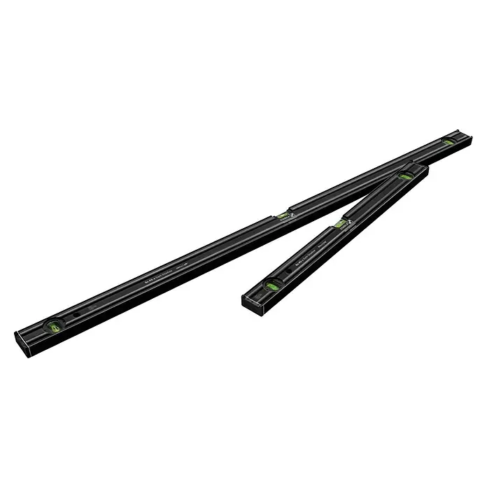 Stabila Wasserwaagen-Set 80 AS-2 - 2 -tlg., Anzahl Libellen: 3 Stk. - Zwei schwarze Wasserwaagen, eine lange und eine kürzere, mit grünen Libellen zur genauen Nivellierung.