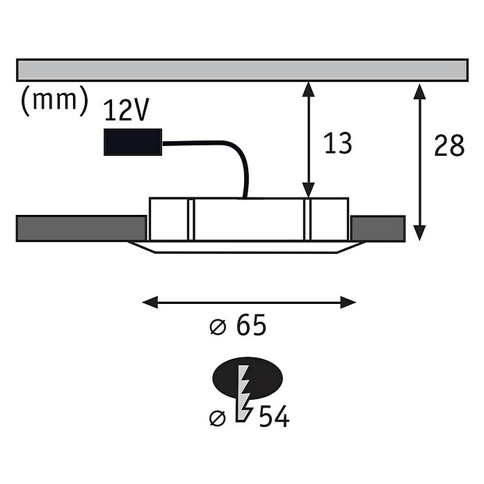 Paulmann LED-Einbauleuchten-Set (Chrom, 2 Stk., Lichtfarbe: Warmweiß, 3 000 K) | BAUHAUS