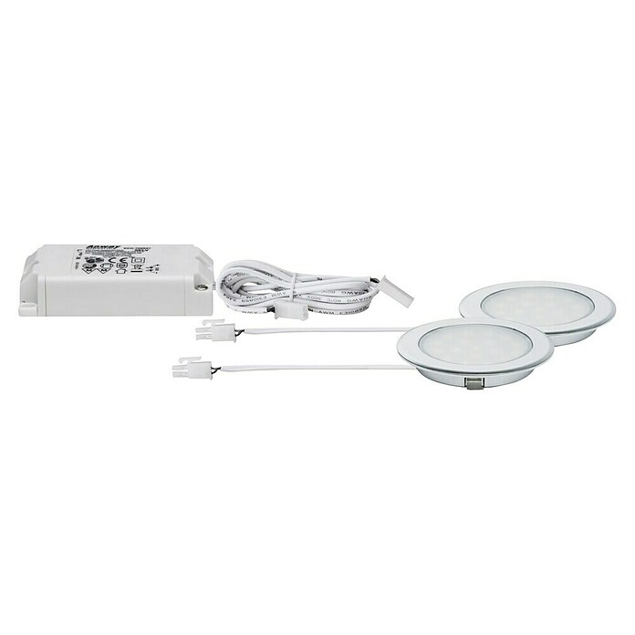 Paulmann LED-Einbauleuchten-Set (Chrom, 2 Stk., Lichtfarbe: Warmweiß, 3 000 K) | BAUHAUS